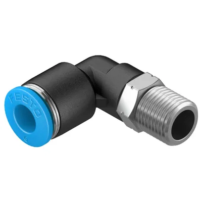 Коляно пневматично Festo Push In шлаух - резба 1/8", шлаух 6 мм, QSL-1/8-6