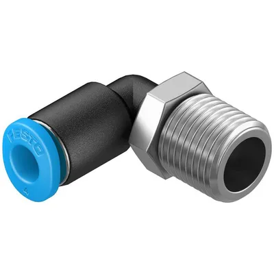 Коляно пневматично Festo Push In шлаух - резба мини 1/8", шлаух 4 мм, QSML-1/8-4
