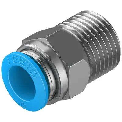 Съединител пневматичен Festo Push In шлаух - резба 1/2", шлаух 12 мм, QS-1/2-12
