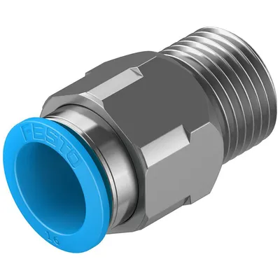 Съединител пневматичен Festo Push In шлаух - резба 1/2", шлаух 16 мм, QS-1/2-16