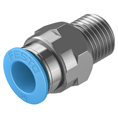Съединител пневматичен Festo Push In шлаух - резба 1/4", шлаух 10 мм, QS-1/4-10