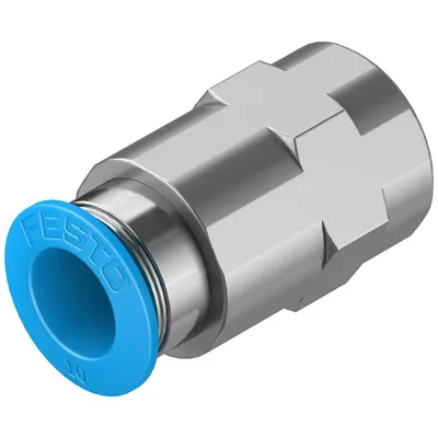 Съединител пневматичен Festo Push In шлаух - резба 1/4", шлаух 10 мм, QSF-1/4-10-B