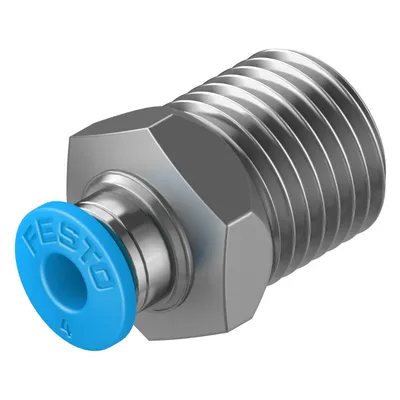 Съединител пневматичен Festo Push In шлаух - резба 1/4", шлаух 4 мм, QS-1/4-4