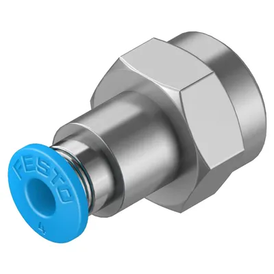 Съединител пневматичен Festo Push In шлаух - резба 1/8", шлаух 4 мм, QSF-1/8-4-B