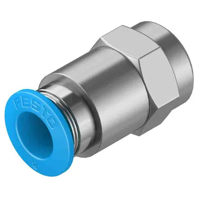 Съединител пневматичен Festo Push In шлаух - резба  1/8", шлаух 8 мм, QSF-1/8-8-B