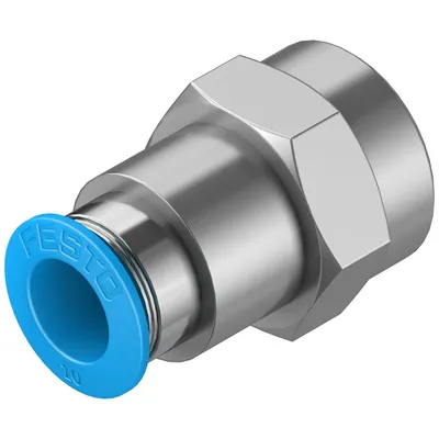 Съединител пневматичен Festo Push In шлаух - резба 3/8", шлаух 10 мм, QSF-3/8-10-B