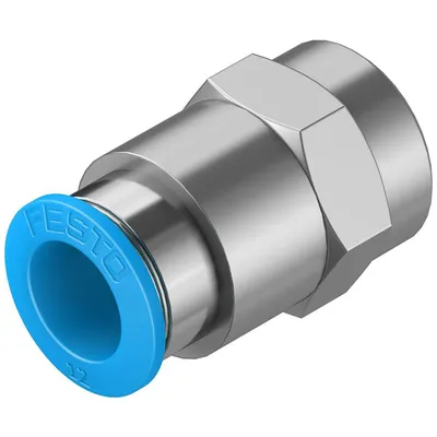 Съединител пневматичен Festo Push In шлаух - резба 3/8", шлаух 12 мм, QSF-3/8-12-B