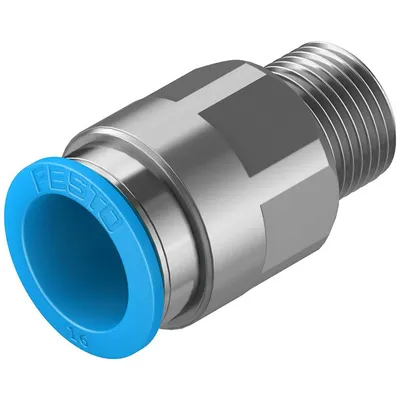 Съединител пневматичен Festo Push In шлаух - резба 3/8", шлаух 16 мм, QS-3/8-16