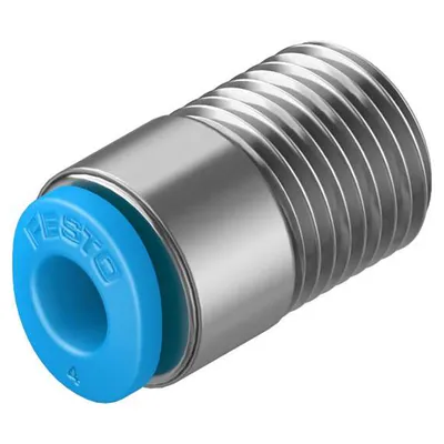 Съединител пневматичен Festo Push In шлаух - резба мини 1/8", шлаух 4 мм, QSM-1/8-4-I