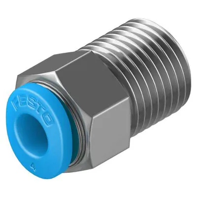 Съединител пневматичен Festo Push In шлаух - резба мини 1/8", шлаух 4 мм, QSM-1/8-4