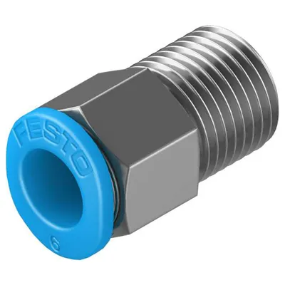 Съединител пневматичен Festo Push In шлаух - резба мини 1/8", шлаух 6 мм, QSM-1/8-6