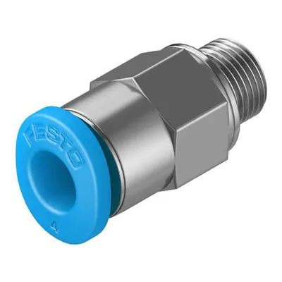 Съединител пневматичен Festo Push In шлаух - резба мини М5, шлаух 4 мм, QSM-M5-4