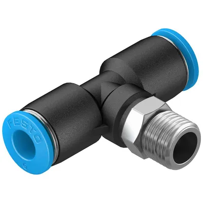 Тройник пневматичен Festo Push In шлаух - шлаух - Мрезба QST 1/8", шлаух 6 мм, QST-1/8-6