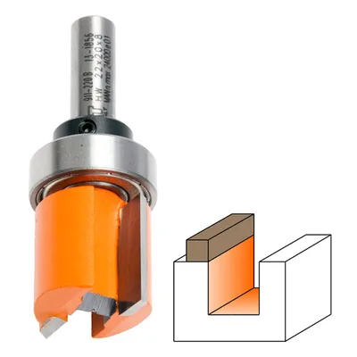 Фрезер за дърво прав CMT HM с 2 HW пластини с горен лагер  ф 22х20/57.2 мм, ф 8 мм, 911B