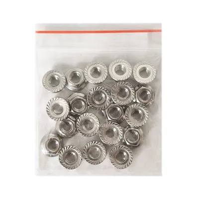 Гайка фланшова Inox Mare неръждаема A2, M4, 0.7 мм, 4.65 мм, 7.0, 20 бр./опак., DIN 6923