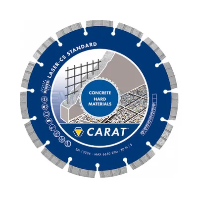 Диск диамантен Carat за сухо рязане на армиран бетон и скални материали 115 мм, 22.23 мм, 10 мм, CS