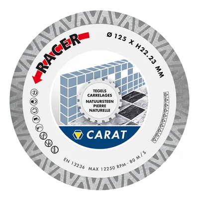 Диск диамантен Carat за сухо рязане на порцелан и твърди материали 125 мм, 22.23 мм, 1.2 мм, CDB