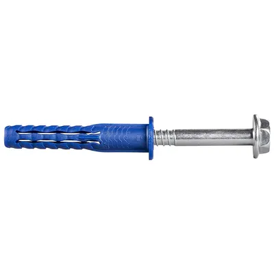 Дюбел пластмасов Rawlplug с опорен пръстен и патентен болт с периферия рамков ф 10х80 мм, R-FFS-N