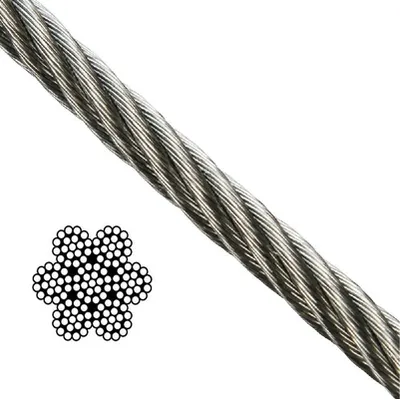 Въже стоманено QD Rigging China неръждаемо  ф 10 мм, 7x19, 1200 кг