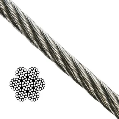 Въже стоманено QD Rigging China неръждаемо  ф 12 мм, 7x19, 1700 кг