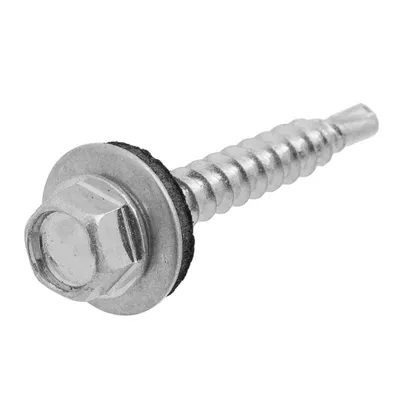 Винт за метал K&J Fastener с 6-стенна глава с борд, самопробивен, с шайба 5.5/6.3x100 мм, SW 8, DIN 7504K