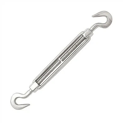 Обтегач за въжета QD Rigging China  кука-кука, 225 кг, M6x130x175 мм, DIN 1480