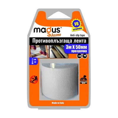 Противоплъзгаща лента Magus 50 мм, 3 м, прозрачна