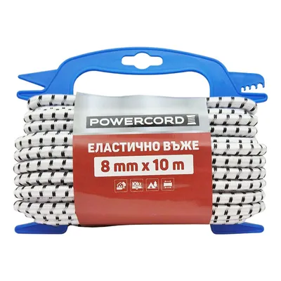 Въже текстилно Powercord ластично  ф 8 мм, 10 м, 40 кг, бяло