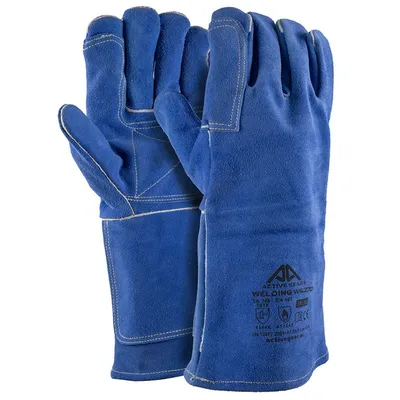 Ръкавици Active Gear за заварчици от телешки велур  размер 10, 150 мм, сини, W6270