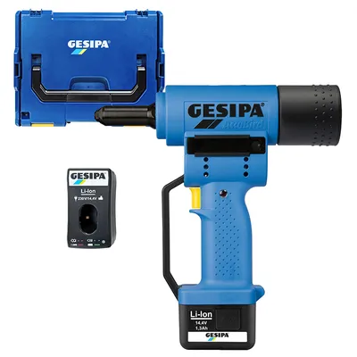 Акумулаторна нитачка за поп-нитове Gesipa  с 1 батерия и зарядно, 14.4 V, 2 Ah, 10 kN, 2.4-5 мм, AccuBird
