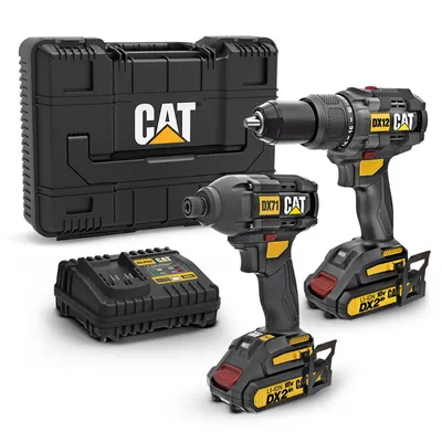 Комплект акумулаторни инструменти Caterpillar  с 2 батерии и зарядно, DX12, DX71, 18 V, 2 Ah, DX12K