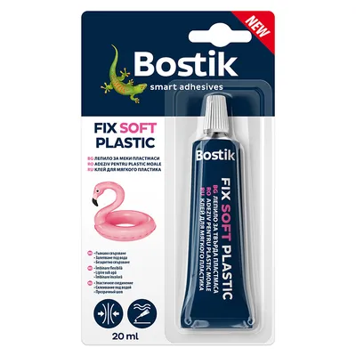 Лепило полиуретаново Bostik за мека пластмаса 20 г, прозрачно, Fix Soft Plastic