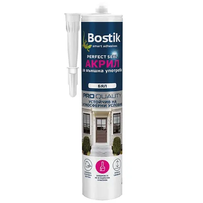 Лепило универсално Bostik акрилно за пукнатини и фуги 280 мл, бяло, Perfect Seal