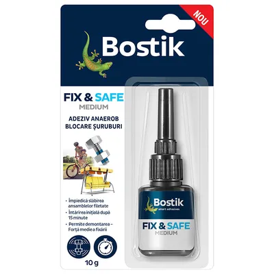 Лепило за метални резби Bostik анаеробно 10 г, синьо, Fix & Safe