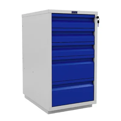 Шкаф Promet метален модулен за работна маса 840х460х640 мм, сив/син, WD-5