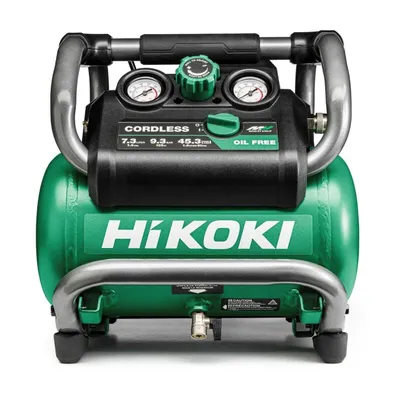 Акумулаторен безмаслен компресор HiKOKI - Hitachi  без батерия и зарядно, 36 V, 7.3 л, 45.3 л/мин, 9.3 bar, EC36DA-W4Z
