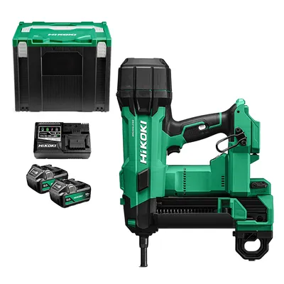Акумулаторен такер за пирони HiKOKI - Hitachi с 2 батерии и зарядно, 18 V, 5 Ah, 15-40 мм, NC1840DA-WQZ