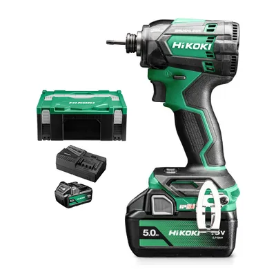 Акумулаторен винтоверт HiKOKI - Hitachi ударен с 2 батерии и зарядно, 18 V, 5 Ah, 210 Nm, 3.5-18 мм, WH18DC