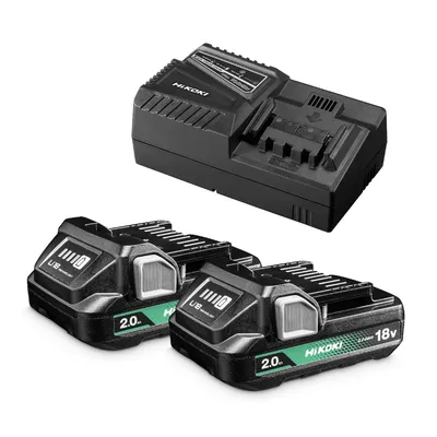 Акумулаторна батерия HiKOKI - Hitachi Li-Ion със зарядно у-во 18 V, 2 Ah, 2 бр., BSL1820M