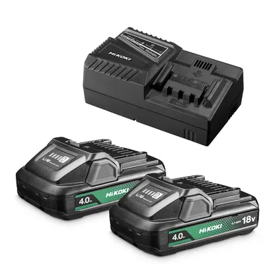 Акумулаторна батерия HiKOKI - Hitachi Li-Ion със зарядно у-во 18 V, 4 Ah, 2 бр., UC18YFSL-WEZ