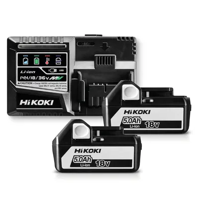 Акумулаторна батерия HiKOKI - Hitachi Li-Ion със зарядно у-во 18 V, 5 Ah, 2 бр., UC18YSL3