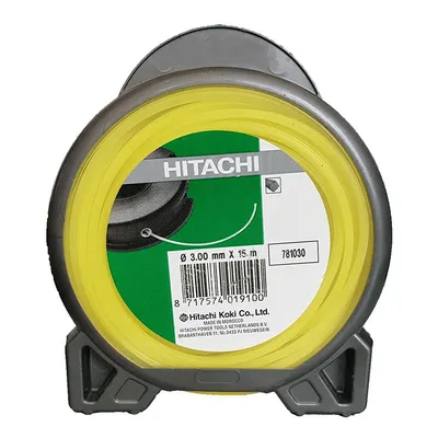 Корда HiKOKI - Hitachi за моторна коса квадратна 3 мм, 15 м, жълта