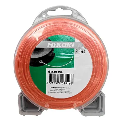 Корда HiKOKI - Hitachi за моторна коса усукана безшумна 2.4 мм, 44 м, оранжева