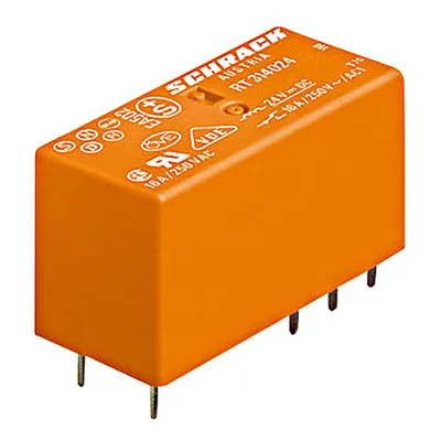 Реле Schrack Technik миниатюрно за печатни платки 2 C/O, 8 A, 230 AC V, AC, RT