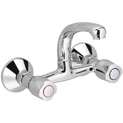 Смесител за кухня стенен Vidima двуръкохватков  3/4", Iskar B1391AA