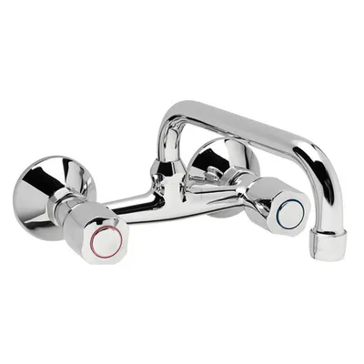 Смесител за кухня стенен Vidima двуръкохватков  двуръкохватков, 3/4", Iskar B1393AA