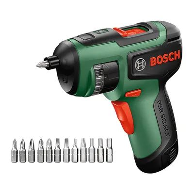 Акумулаторна отвертка Bosch с вградена батерия и USB кабел, 4 V, 2 Ah, 7.5 Nm, 5 мм, шестостен, PSR Select