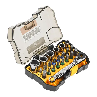 Гедоре комплект DeWALT вложки с тресчотка и накрайници  24 бр., 6-13 мм x 1/4", 25 мм, DT70906
