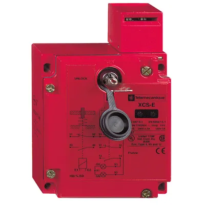 Краен изключвател Telemecanique за вериги за безопасност  0.27-3 A, 240 V, 2 NC+1 NO, Preventa XCS