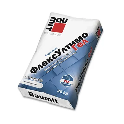 Лепило Baumit циментово за плочки супер гъвкаво  25 кг, сиво, Baumacol FlexUltimo Gel